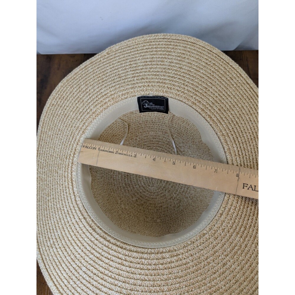 Jacobson Hat Wide Brim Straw Sun Hat One Size Fits All Western Boho Chic Summer - Picture 8 of 10